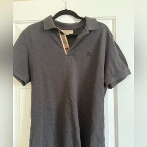 Burberry Gray Polo Shirt Classic Style